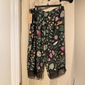 Kitchen Witch floral and vegetable midi skirt with lace trim | Cosmic Drifters